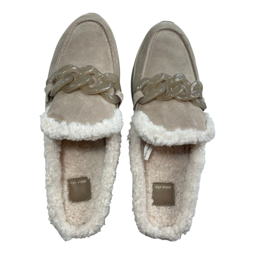 Dolce Vita Jamey Plush Suede Chain Detail Platform Loafer Mules Wmn’s Sz 8.5 New - Picture 5 of 8